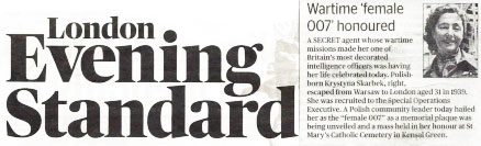 Evening Standard - Krystyna Skarbek