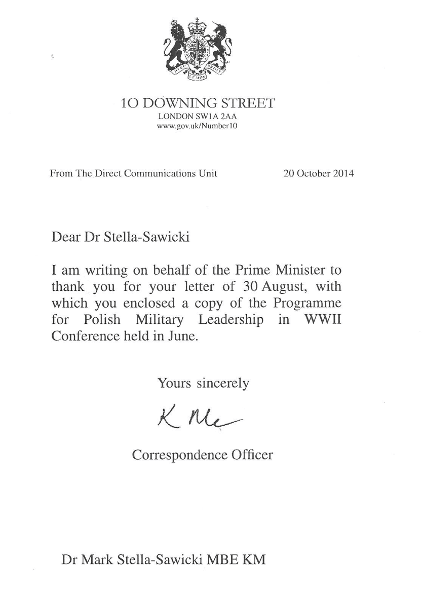 10 Downing Street Letter